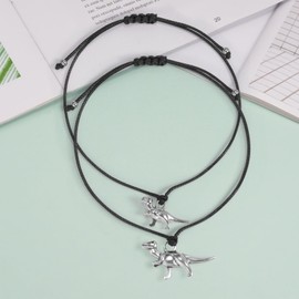 GBTBYS Back to School Gifts 2 Pcs Big/Small Dinosaur Bracelet Mommy and Me First Day of School Matching Wish Bracelets Set for Mother Daughter Son Women Teen Girls Boys Jewelry Gift