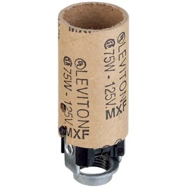 Leviton 10027 Phenolic Candelabra Lampholder, E12 Base Light Socket, 2-Leg Hickey, 75W 125V, Mounts on 1/8 IPS (3/8" O.D.) Pipe