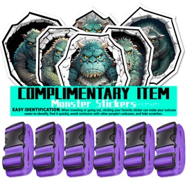 Aouzejum 6 Pack Luggage Straps for Suitcase, Luggage Straps, Luggage Straps, Suitcase Starps, TSA Approved for Travel Luggage Belt Strap (Purple)