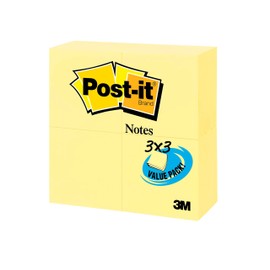 Post-it Notes 3x3 in, 24 Pads, America's’s #1 Favorite Sticky Notes, Canary Yellow, Clean Removal, Recyclable (654-24VAD-B)