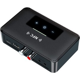 ELASO Bluetooth 5.0 Transmitter Receiver HiFi Wireless 3.5mm AUX NFC to 2 RCA Audio Adapter