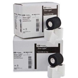 Kendall Sher-Light Elastic Tape, Black, 3" x 7.5yds, 16 Rolls