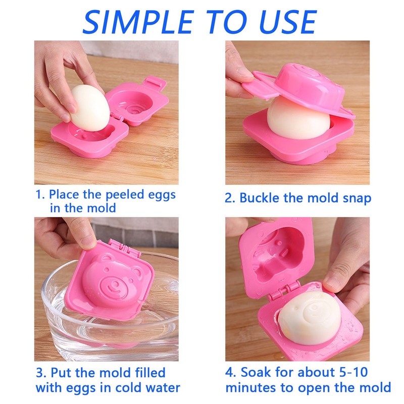 6Pcs Boil Egg Mold Plastic Cute Eggs Mould Kitchen Sushi