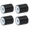 sourcing map 4Pcs 25 x 30mm M8 Thread Female Rubber