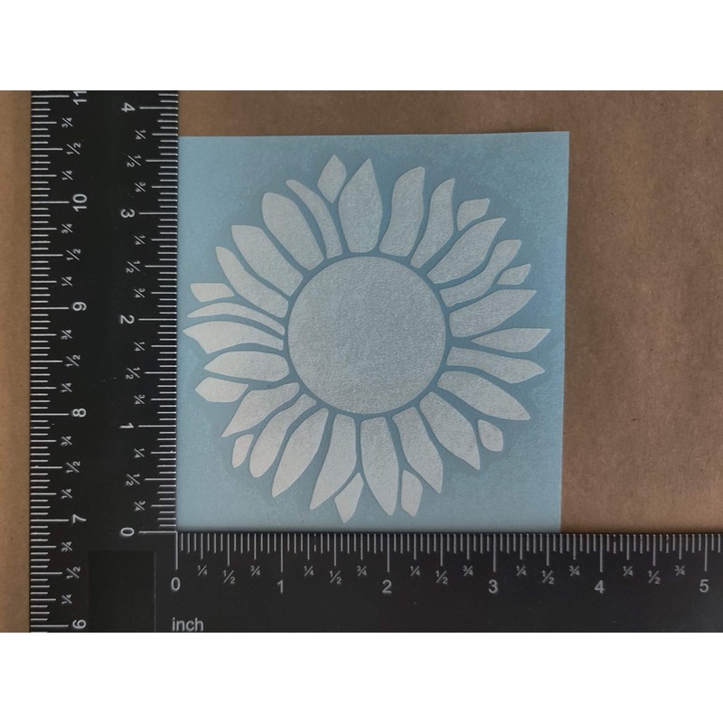 Sunflower Decal 4 Pack: Assorted Sunflowers (White, Small ~3.5")