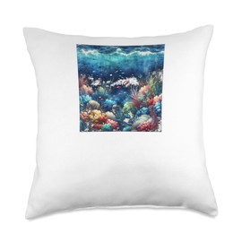 Underwater Utopia Apparel Ocean Depths Throw Pillow, 18x18, Multicolor