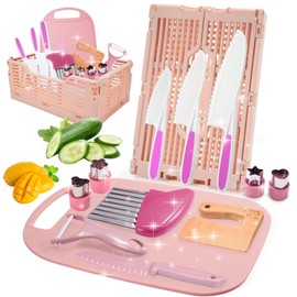 13PCS Toddler Kitchen Knife Set, Kids Knife Set for Real Cooking with Storage Case,Montessori Kitchen Tools for Toddlers,Cooking Set,Montessori Toy Girl Birthday Gift