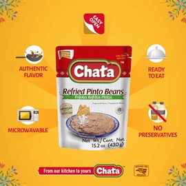 Chata Refried Pinto Beans, 15.2 oz, Pack of 5