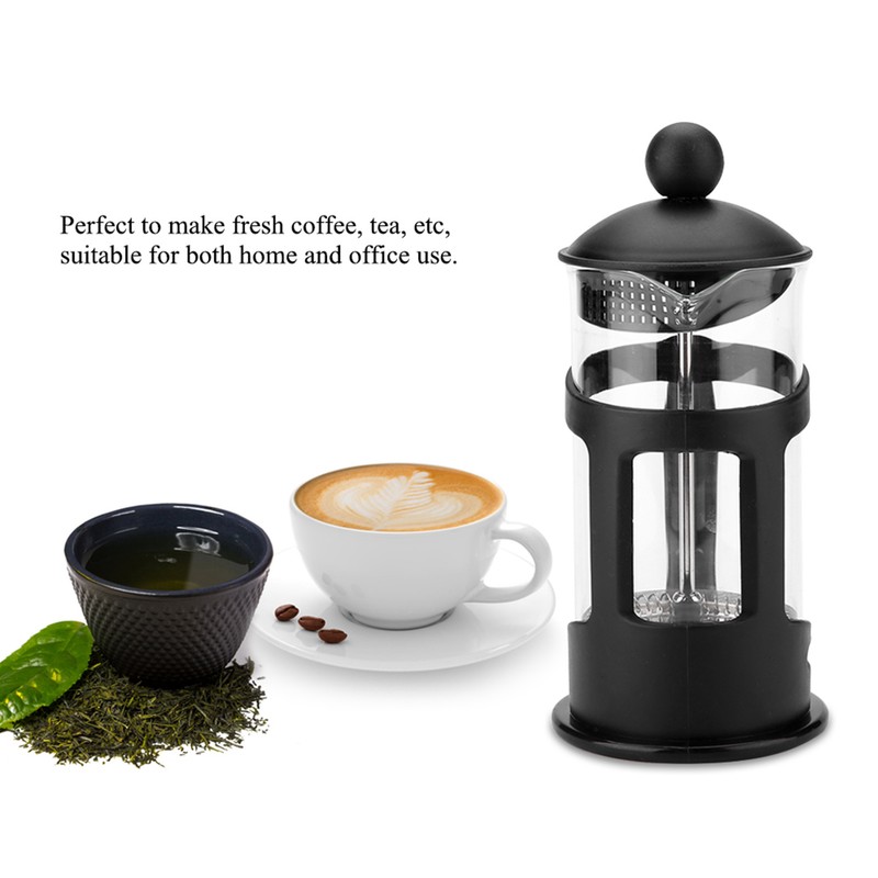 Portable Stainless Steel Glass Cafetiere French Press Maker Home Office