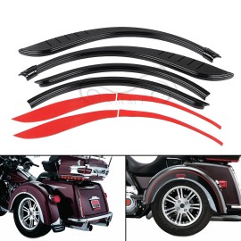 Unbranded Black Rear Fender Flares Skirts Trim Accents For Harley Tri Glide Trike FLHXXX