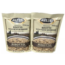 Alessi Premium Risotto with Porcini Mushrooms & Italian Arborio Rice 8 oz 2 pack