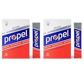 Propel Powder Packets, Watermelon With Electrolytes, Vitamins and No Sugar, 20 Count (Pack of 2) - in GARIZZE Box