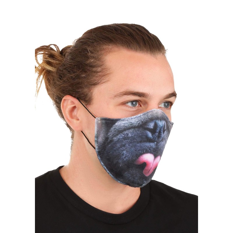 Adult Pug Sublimated Face Mask Standard