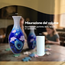 160-Piece 3D Puzzle Vase - 11 x 11 x 24 cm DIY Flower Vase Set for Adults, STEM Craft Set, Home Decor Gift - Glue-Free (Lotos Flower)