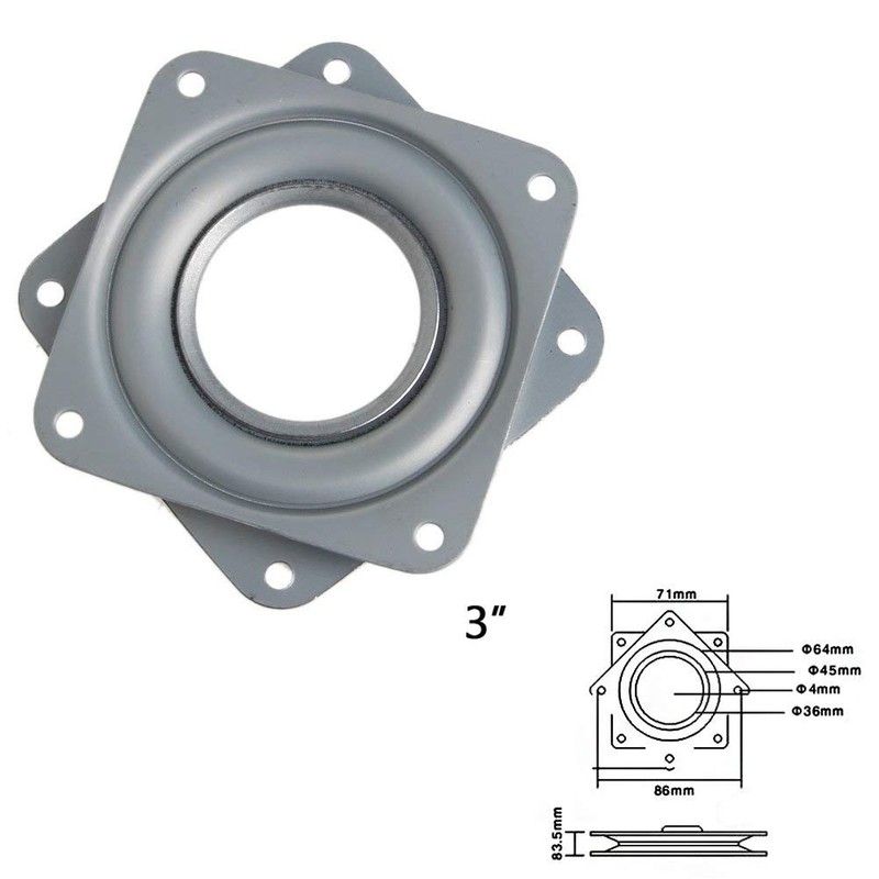 SimpleLife Square Bearing Swivel Plate Lazy Susan Turntable 3" TV
