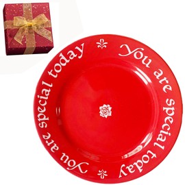 GOWARM You Are Special Today Red Plate – 10.6" Ceramic Celebration Plates for Birthdays, Weddings, Anniversaries, Baby Showers, Graduations, Milestones, and Other Special Days (Red Plate)