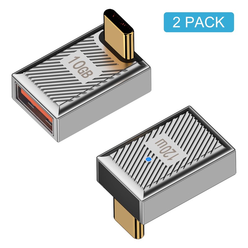 Duttek 90 Degree USB to C Adapter Pack of 2,