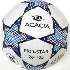 ACACIA Pro Star Soccer Ball, White, Size 5