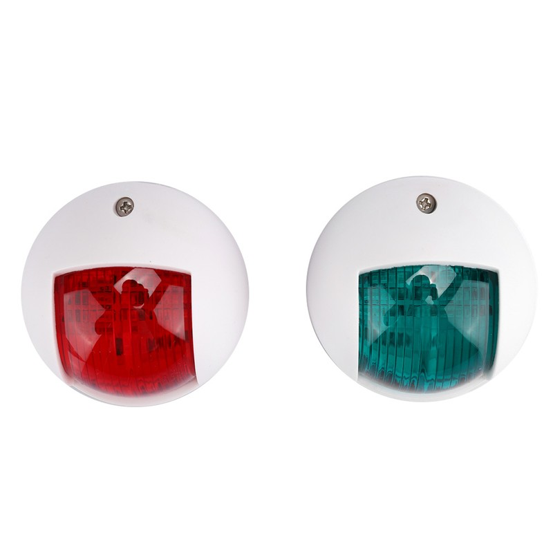 2Pcs Signal Lamp Red Green LED Waterproof Boat Navigation Light