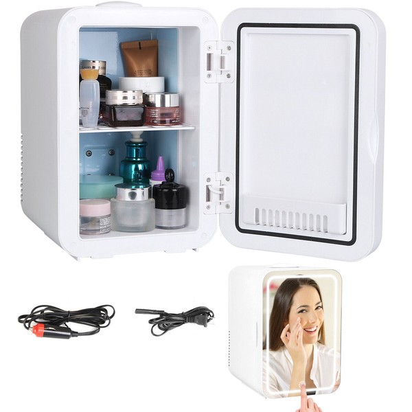 6L Mirrored Beauty Makeup Skincare Fridge Cosmetics Refrigerator Cooler Warmer