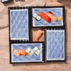 Cerficer Japanese 8 Inch Sushi Plates Blue Wave Cracker Tray