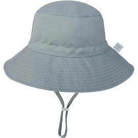 Durio Baby Sun Hat, Breathable Summer Hat, Children's Fishing Hat, UV Protection, Unisex Cap with Adjustable Ties, Grey B