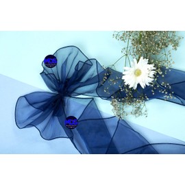 MDS Pack of 10 Organza Hoods Chair Sashes Bow sash for Wedding Events Supplies, Decorations for Birthday Parties, Graduations, Chair Hood fit Folding and Banquets Chair Cover - Navy Blue