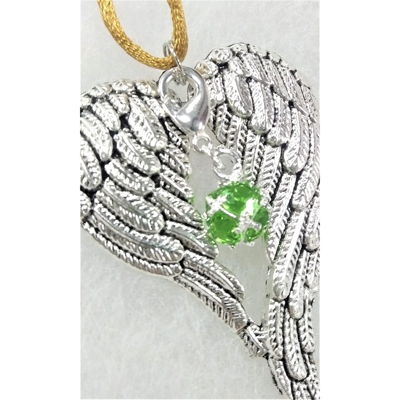 August Birthstone Angel Wings Memorial Ornament