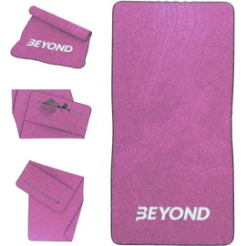 Beyond Gym Towel with Zip Pocket Cotton, High Absorbent for Crossfit Weightlifting and Running Pink