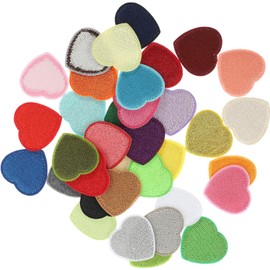 36 Parches Termoadhesivos de Tela Forma de Corazón para Reparar y Decorar Ropa Parches Bordados para Pantalones Vaqueros Camisetas y Abrigos Kit de 36 Piezas Fáciles de Usar