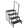 DYNAMI RV Stairs 4 Step Ladder, Steel Porch Steps with