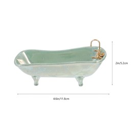 NUOBESTY Home Decor 1: 12 Miniature Porcelain Bathroom Set Toilet Basin Bathtub Mirror Miniature Ornaments for Doll House Plant Pot Decoraciones para Salas De Casa