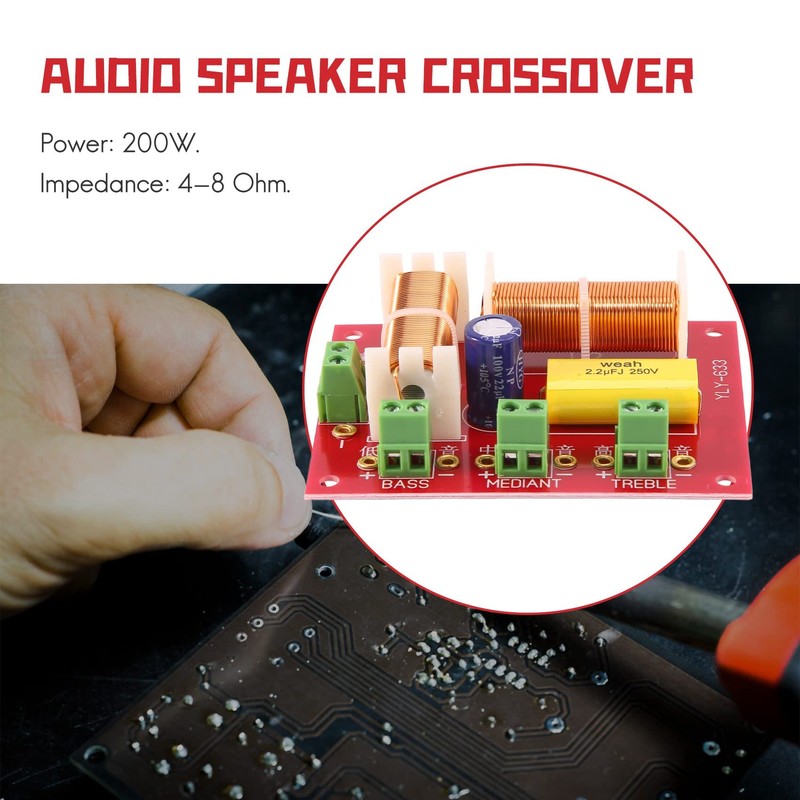 Iegefirm 2 Pieces 200 W 3 Way Audio Speaker Crossover