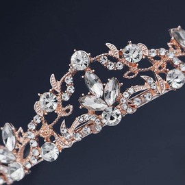 KOMUNJ Women's Bridal Tiara Crown Rhinestone Tiara Crown Crystal Wedding Tiara, Princess Crown, Tiara, Crystal Tiara, for Wedding, Carnival, Theme Party, Pageant, Party, Metal, water diamond