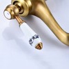 MFQJJRRMI Vintage Bathroom Faucet, Antique Brass Bathroom Sink Faucet, Hot