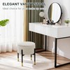 CAROLMADE Round Ottoman with Storage, Velvet Makeup Vanity Stool, Small