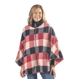 LINDA ANDERSON Women's Cozy Coat Full Zip Fleece Poncho