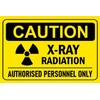 Caution, X-ray radiation, authorised personnel only, safety sign - 1mm flexible Plastic sign (300mm x 200mm)