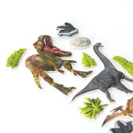 Playhouse Soft Puffy 14-Piece Sticker Sheet for Crafts, Trading & Collecting - Dinosaur World