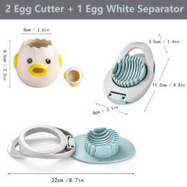 Cretosou Pack of 3 Egg Openers, Stainless Steel Egg Separator, Egg Separator, Egg Cutting Tool, Multifunctional Egg Cutter, Egg Divider, Potato Cutter, Egg Separator, Funny Kitchen Appliances and