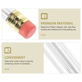 Beaupretty 12pcs Empty Lip Gloss Tubes, Pencil Lip Gloss Container Refillable Lip Balm Bottles DIY Empty Lip Balm Container Sample Tube for Women