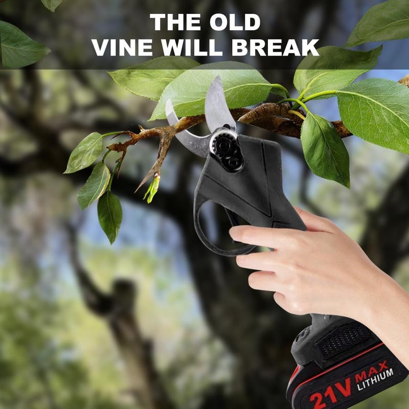 Professional Cordless Electric Pruning Shears with 2PCS Spare Rechargeable 7500mAh