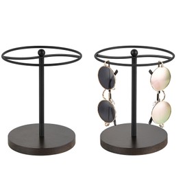 Mkono Sunglasses Organizer Glasses Holder Stand Sunglass Storage Display Eyeglasses Rack for up to 12 Pairs of Eyewear Glasses for Table Dresser Desk Countertop Bedroom, Set of 2, Black