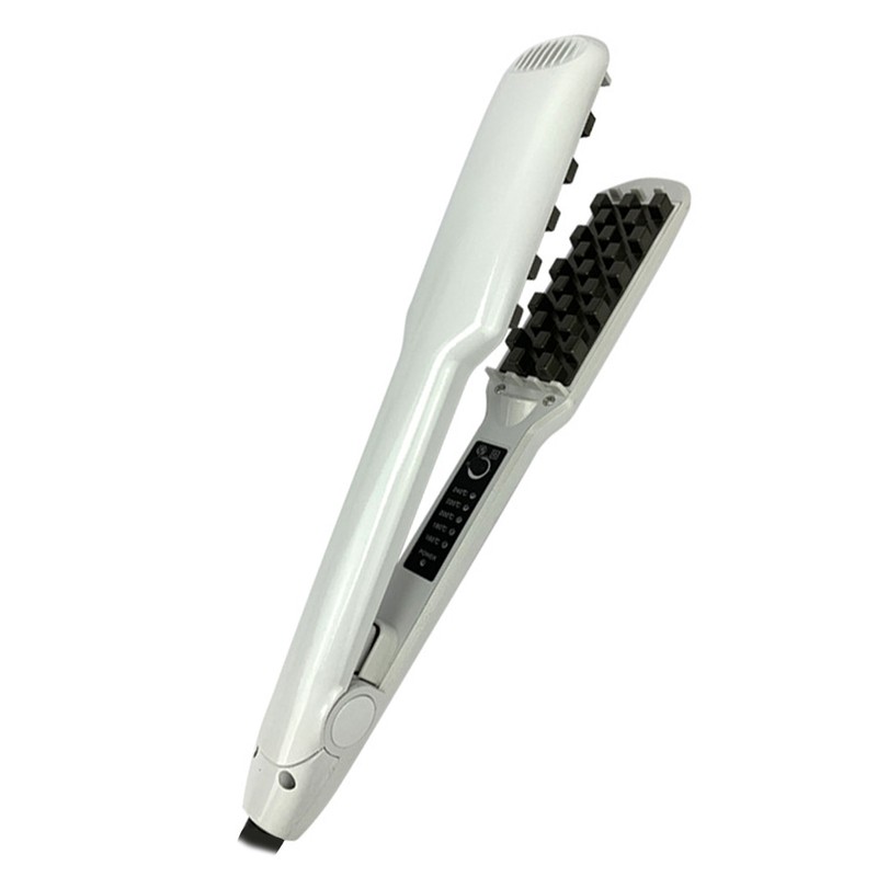 Volumizing Hair Iron Straightener Grid Hair Crimper Curling Dual Use