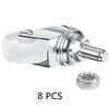8 PCS Swivel Stem Casters,M8 White 30mm(1.25 inch) Castor Wheels