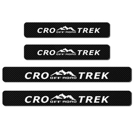 4Pcs Door Sill Plate Protectors Door Entry Guard Stickers Carbon Fiber Textured Style Anti-Dirty Scuff Plate Cover Accessories Compatible with Subaru Crosstrek 2018-2025 (White)