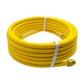 CSST Gas Line Corrugated Stainless Steel Tubing 1/2''Flexible Gas Line 33Ft Natural Gas Hose Pipe Kit,with 2 Male Adapter Fittings