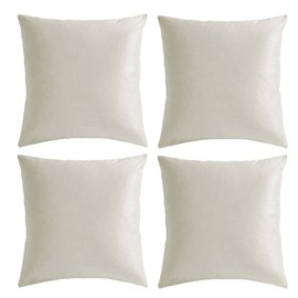 GIGIZAZA Velvet Cushion Cover, 45 x 45 cm, White Cushion Covers, Pack of 4, Decorative Cushion Covers for Living Room, Bedroom