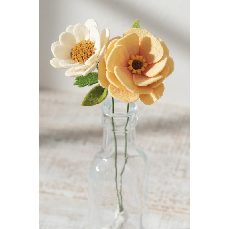 Sunfelt LO-4 Pure Wool 100-Piece Interior Felt Flower Kit, Daisy