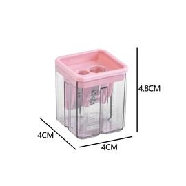 Xiedeai Pack of 3 Manual Pencil Sharpeners with Container, Sealed Blade, Protective Cover, Removable Double Hole Pencil Sharpener for Children, Students, Office, School Accessories, Pink + Green +